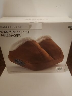 Sharper Image Warming Foot Massager - Brown with Cream Trim